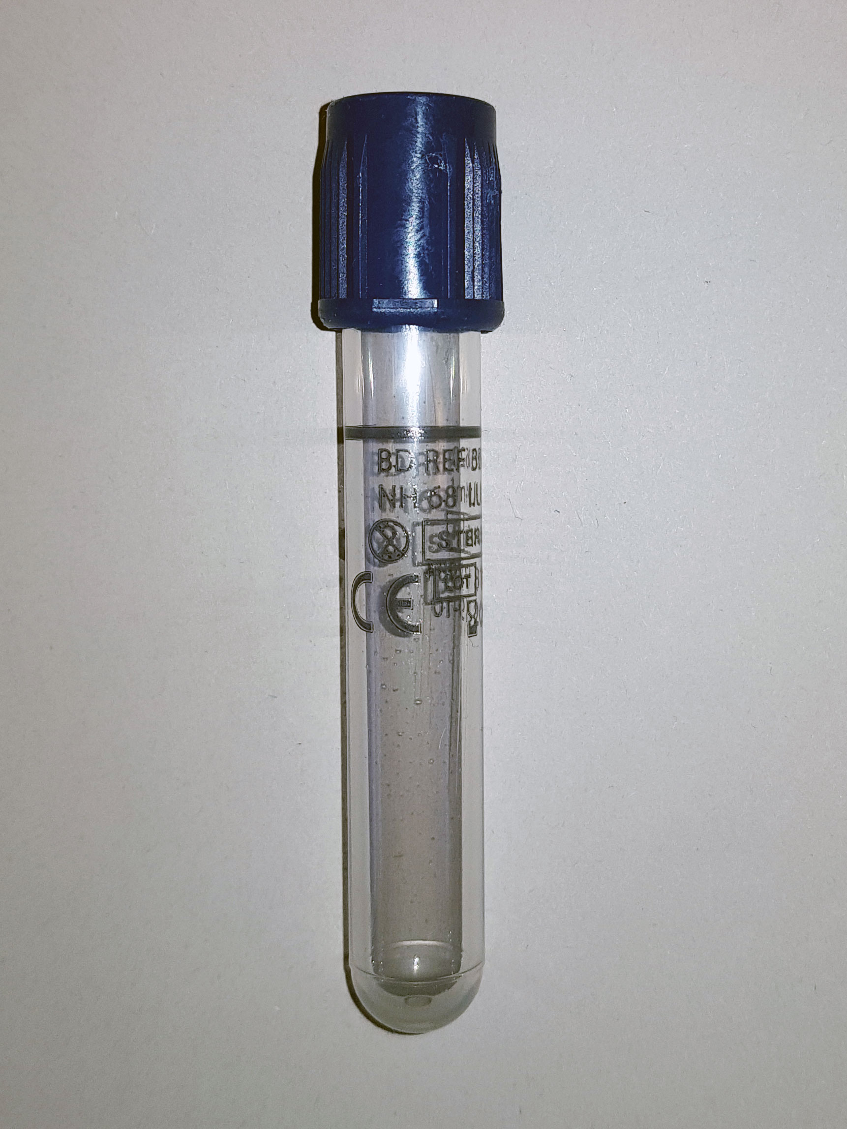 Na-heparinrör, mörkblå propp 5/4 mL